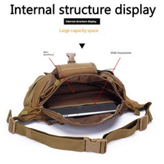Men's Tactical Waist Bag Waterproof Shoulder Pack for Sports Hiking