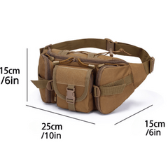 Men's Tactical Waist Bag Waterproof Shoulder Pack for Sports Hiking