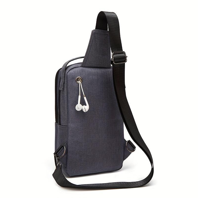 Men's Canvas Chest Bag Crossbody for Sports Outdoor Fitness Travel