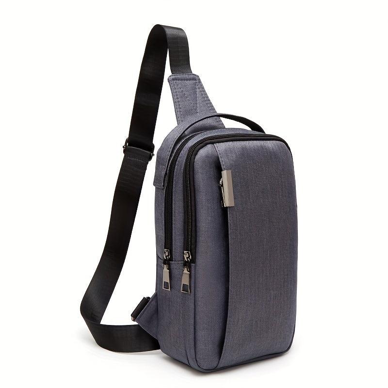Men's Canvas Chest Bag Crossbody for Sports Outdoor Fitness Travel