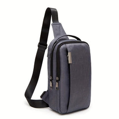 Men's Canvas Chest Bag Crossbody for Sports Outdoor Fitness Travel