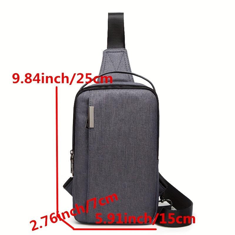 Men's Canvas Chest Bag Crossbody for Sports Outdoor Fitness Travel