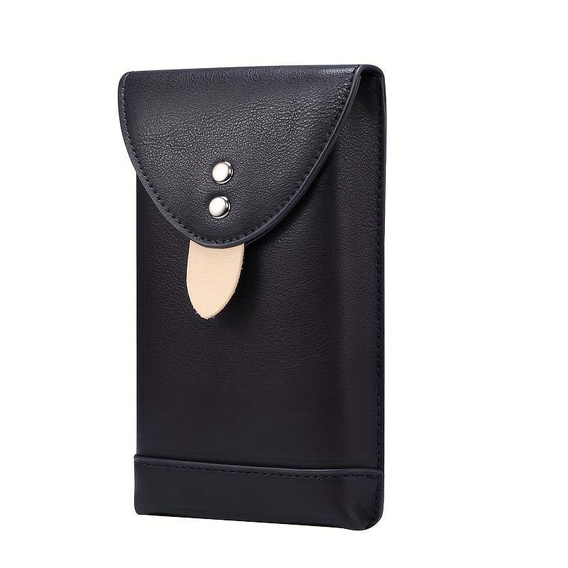 Vintage Men's PU Leather Phone Bag Sports Waist Bag