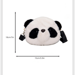 Panda Shape Crossbody Bag Plush Diagonal Bag Women's Single Shoulder Bag