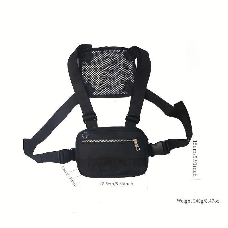 Men's Hip Hop Chest Rig Vest Bag for Travel Hiking