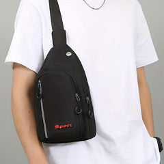 Men's Nylon Casual Chest Bag Sports Shoulder Crossbody Bag