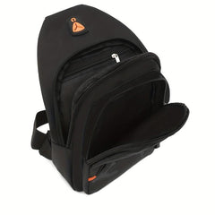 Men's Nylon Chest Bag With Earphone Hole Outdoor Shoulder Bag