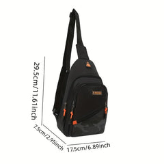 Men's Nylon Chest Bag With Earphone Hole Outdoor Shoulder Bag
