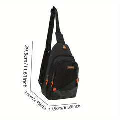 Men's Nylon Chest Bag With Earphone Hole Outdoor Shoulder Bag