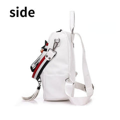 Large Capacity Casual Backpack with Detachable Strap and Bear Pendant