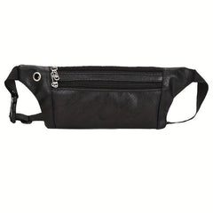 Men's Casual PU Leather Waist Bag Large Capacity Chest Bag