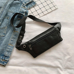 Men's Casual PU Leather Waist Bag Large Capacity Chest Bag
