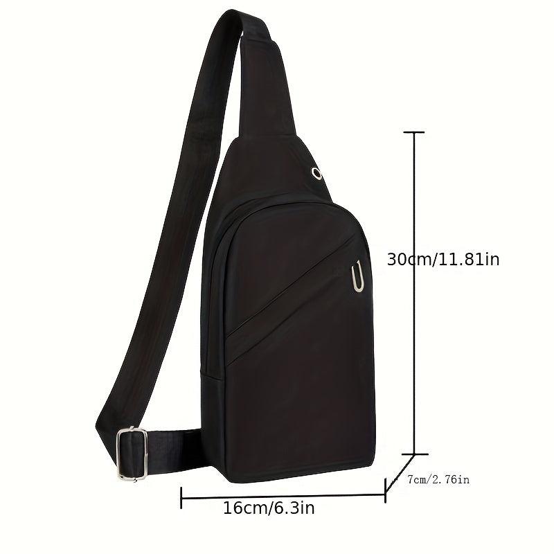 Men's Crossbody Bag With Earphone Hole For Outdoor Sports
