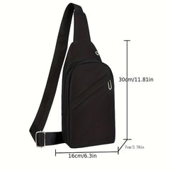 Men's Crossbody Bag With Earphone Hole For Outdoor Sports