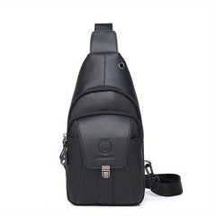 SCHLATUM Vintage Leather Chest Bag Men's Front Satchel
