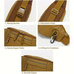 Men's Casual Tactical Waist Bag Nylon Oxford Multipurpose Crossbody Bag