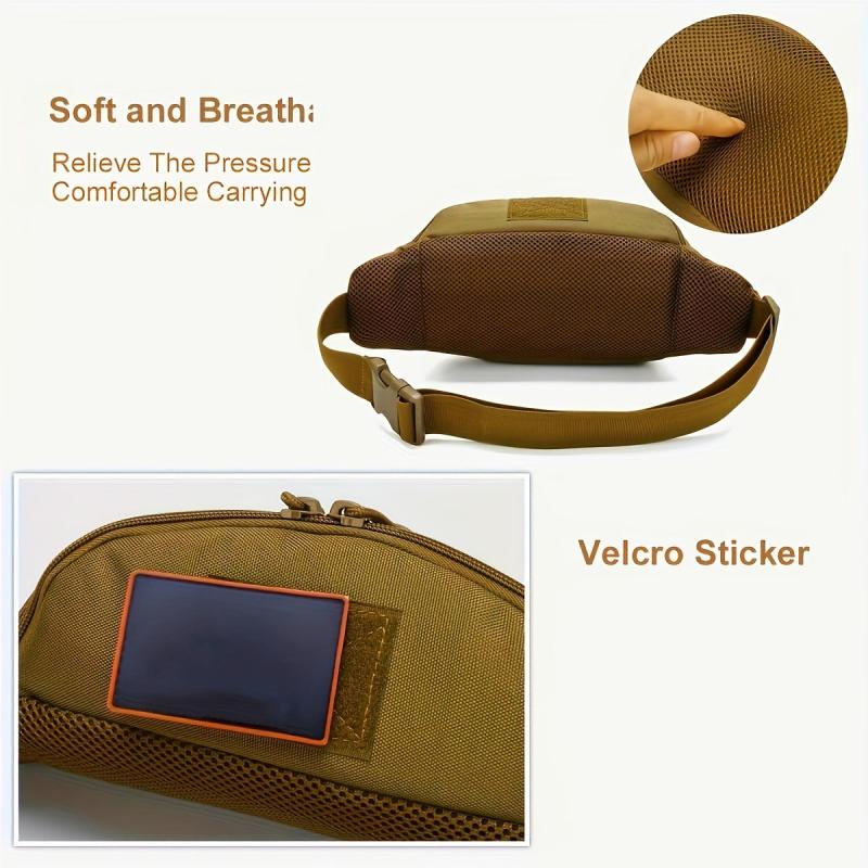 Men's Casual Tactical Waist Bag Nylon Oxford Multipurpose Crossbody Bag