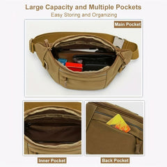 Men's Casual Tactical Waist Bag Nylon Oxford Multipurpose Crossbody Bag