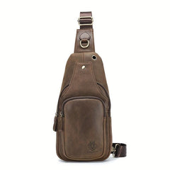 SCHLATUM Leather Shoulder Bag Crossbody Bag Vintage Chest Bag
