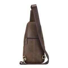 SCHLATUM Leather Shoulder Bag Crossbody Bag Vintage Chest Bag