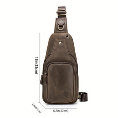 SCHLATUM Leather Shoulder Bag Crossbody Bag Vintage Chest Bag