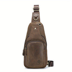 SCHLATUM Leather Shoulder Bag Crossbody Bag Vintage Chest Bag
