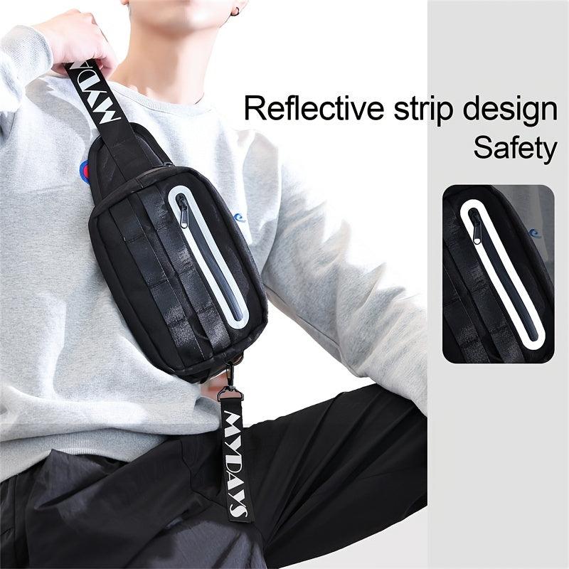 Men's Reflective Crossbody Bag Anti-Scratch Waterproof Shoulder Bag