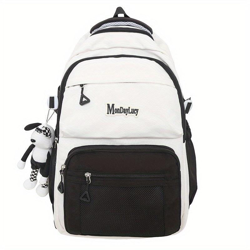 Large Capacity Nylon Preppy Backpack Durable Lightweight Laptop Daypack