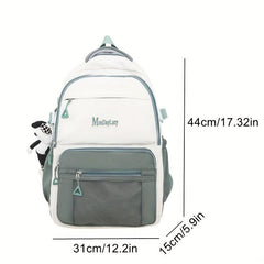 Large Capacity Nylon Preppy Backpack Durable Lightweight Laptop Daypack
