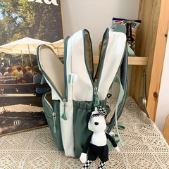 Large Capacity Nylon Preppy Backpack Durable Lightweight Laptop Daypack