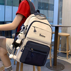 Large Capacity Nylon Preppy Backpack Durable Lightweight Laptop Daypack