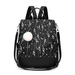 Colorblock Backpack Flower Pattern Rucksack Women's Travel Storage Bag