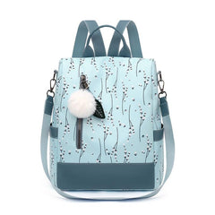 Colorblock Backpack Flower Pattern Rucksack Women's Travel Storage Bag
