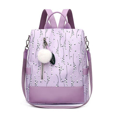 Colorblock Backpack Flower Pattern Rucksack Women's Travel Storage Bag