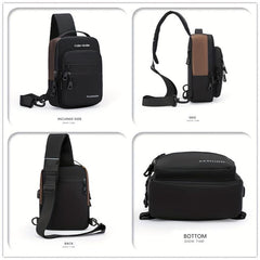Men's Casual Satchel Bag with USB Charging Port
