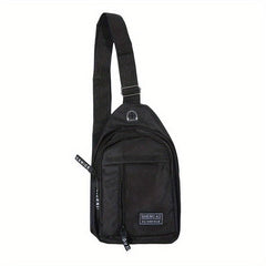 Men's Double Layer Crossbody Bag With Earphone Hole