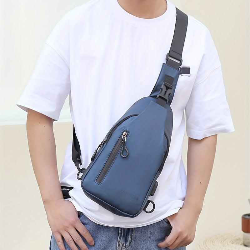 Men's One Shoulder Waterproof Chest Bag Casual Crossbody Sling Bag