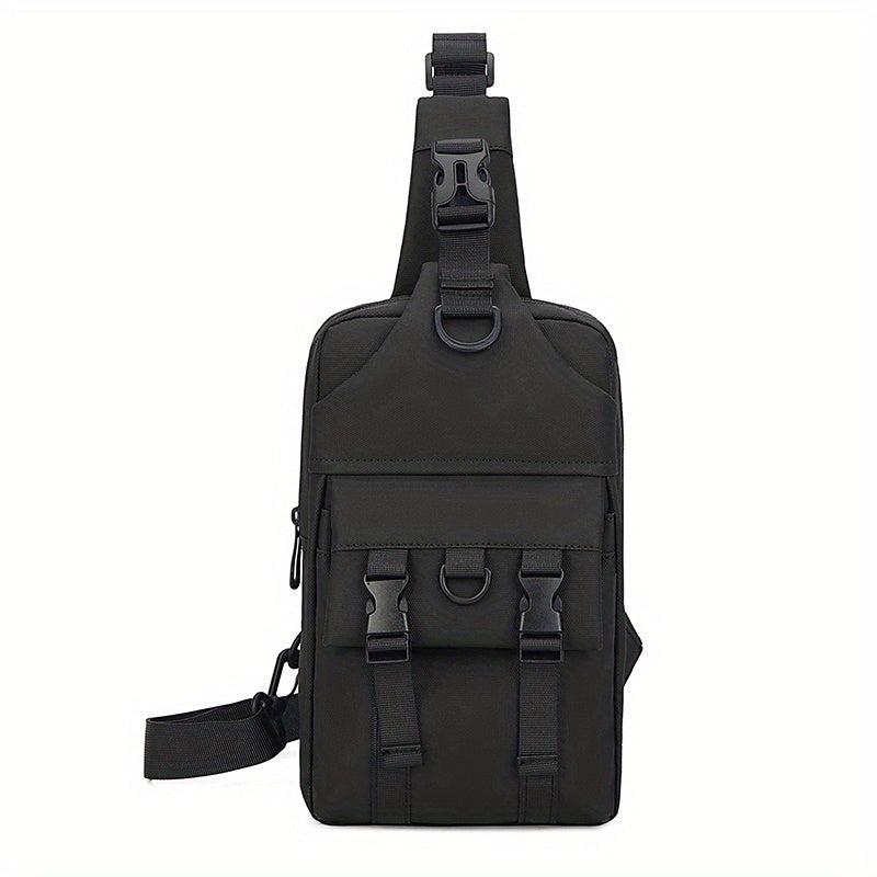Men's Nylon Crossbody Chest Bag Multifunctional Backpack Large Capacity