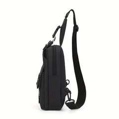Men's Nylon Crossbody Chest Bag Multifunctional Backpack Large Capacity