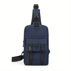 Men's Nylon Crossbody Chest Bag Multifunctional Backpack Large Capacity