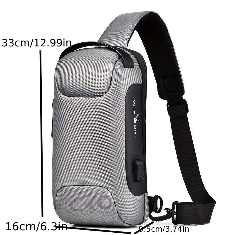 Men's Outdoor Waterproof Shoulder Bag Lock Crossbody Pack