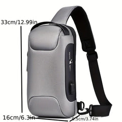 Men's Outdoor Waterproof Shoulder Bag Lock Crossbody Pack