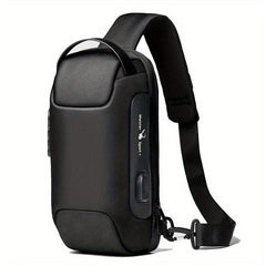 Men's Outdoor Waterproof Shoulder Bag Lock Crossbody Pack