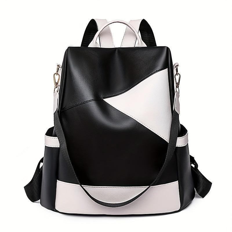 Women's Colorblock Backpack Purse Anti-Theft School Bag
