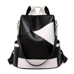 Women's Colorblock Backpack Purse Anti-Theft School Bag
