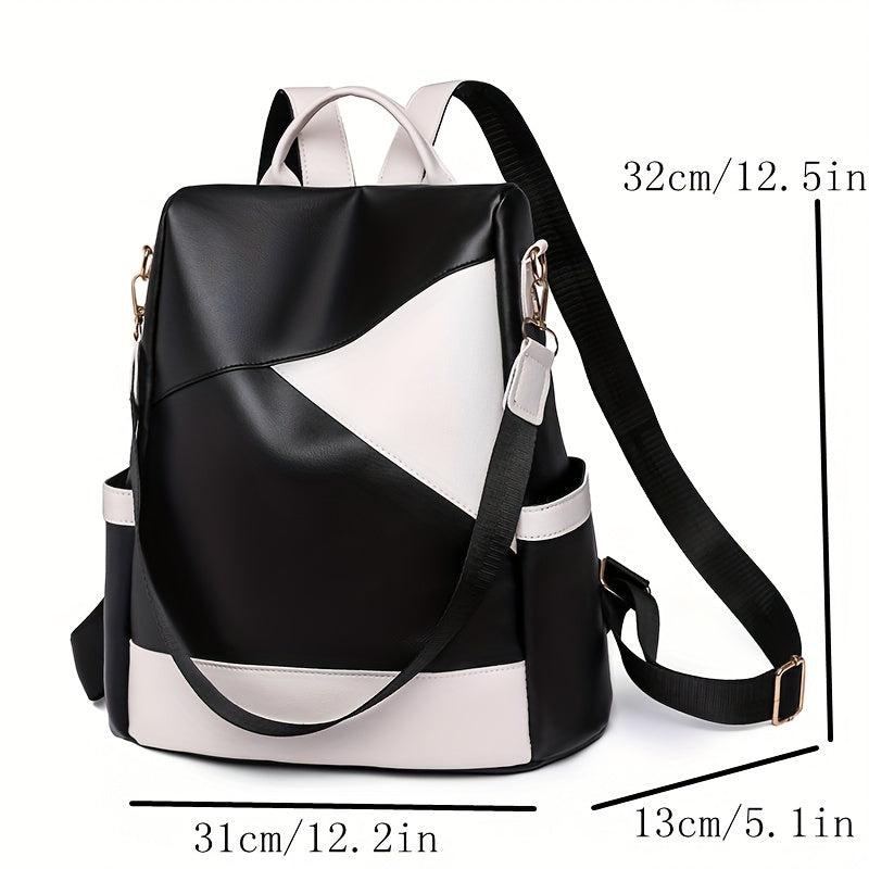Women's Colorblock Backpack Purse Anti-Theft School Bag