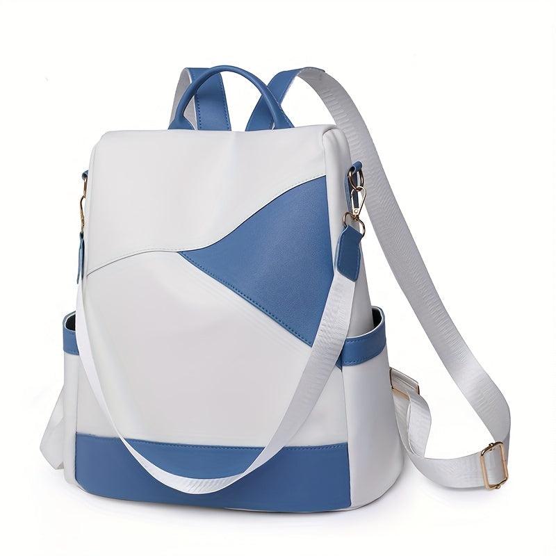 Women's Colorblock Backpack Purse Anti-Theft School Bag