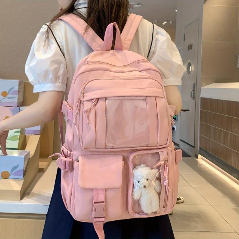 Minimalist Backpack All Match Rucksack School Bag With Bear