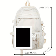 Minimalist Backpack All Match Rucksack School Bag With Bear