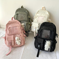 Minimalist Backpack All Match Rucksack School Bag With Bear